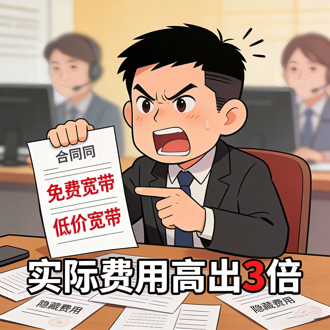别被“免费宽带”套路坑了！老板教你选靠谱宽带